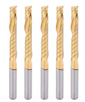 Five Piece Spiral End Mills Set, Single Flute HSS 4x28x50mm With Coating For CNC Milling Machines