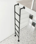 Heavy Duty Iron Bow Bed Ladder With Wide Round Tube Treads Black Wrought Iron Built Tough For Loft And Basement Access