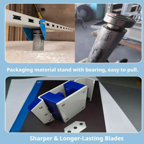 Heavy Duty Two In One Warehouse Bubble Wrap Dispenser For 51 Inch Packing Stations with bearing and cutter blades.