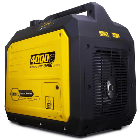Image of a 4000 Watt Portable Inverter Generator With 149cc 4 Stroke OHV Engine, featuring yellow and black design.