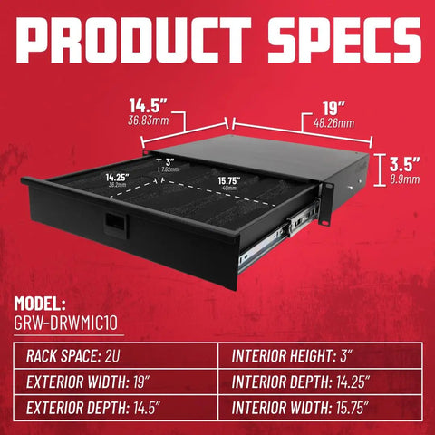 Lockable 2U Wired Microphone Rack Drawer Stores 10 Pro Mics With Tidy Recording Cabling Crafted From Gnarly Heavy Steel For Sleek Studio Organization And Rock Solid Backline Defense
