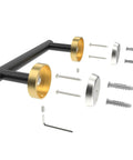 Matte Black And Brushed Brass Finish Double Post Pivoting Toilet Paper Holder Built Tough From SUS304 Stainless Steel components