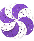 Get Ready For A Slick Finish With These 100 Super Smooth Six Inch Sanding Discs Using Grits From 80 To 600 That Hook And Loop Perfectly For Both Wet Or Dry Jobs On Wood Metal Or Drywall Without Any Mess: Purple sanding discs.