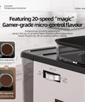 Heavy Gauge Stainless Steel Espresso Machine With Built In Burr Grinder Semi Automatic Coffee Maker Churning Out Smooth Shots For The Daily Grind Stress Free with grind size control and coffee powder comparison.