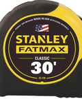FatMax Tape Measure 1-1/4 Inch By 30 Foot Yellow And Black Case Heavy Duty Steel Blade With Locking Mechanism Magnetic Hook