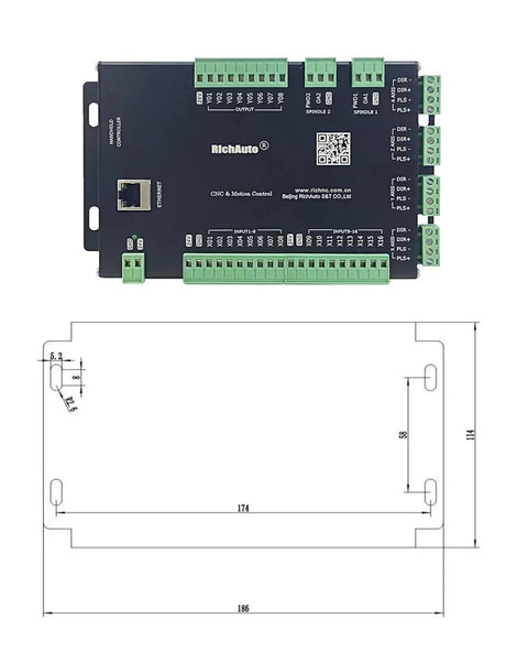 Top view of Offline 3 Axis CNC Controller System With Handheld Controller And Router Motion Control Boss Level DSP Based B51E Module