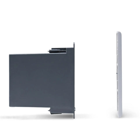 Hidden Wall Outlet Safe Disguised Electrical Receptacle With Magnetic Mounts side profile view showing components