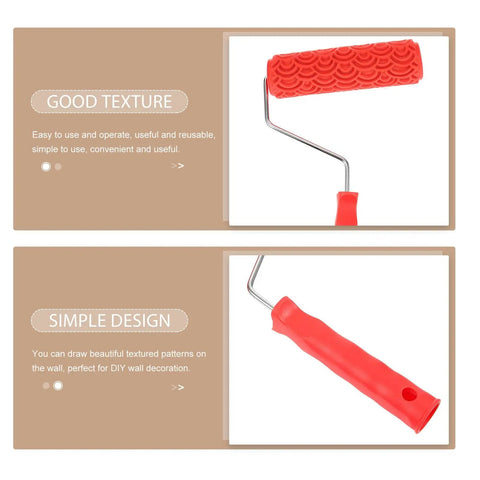 Rubber Texture Paint Roller For Easy Peasy Wall Embossing And Quick Home Reno Makeovers That Deck Out Your Space With Knockout Decorative Finishes And Zero Stress, red rubber design with textured roller head.