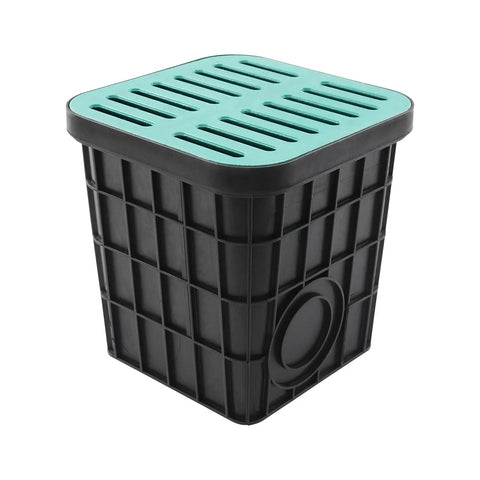 Heavy Duty Catch Basin With Grate And Debris Basket For French Drain Projects Large 15.7 Inch Square Outdoor Drainage Basin