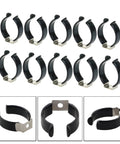 Stainless Steel Spring Terry Clips With Narrow Base And Rubber Grip For Secure Tool Holding In Garage Or Workshop, Fits 20mm To 30mm Tools, 10 Pack Durable Steel Construction, Corrosion Resistant, Non Marring Grip. 10 black clips