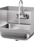 Stainless Steel Hand Washing Sink With Wall Mount Faucet And Side Splashes For Commercial Kitchen Built Tough Heavy Duty Hot