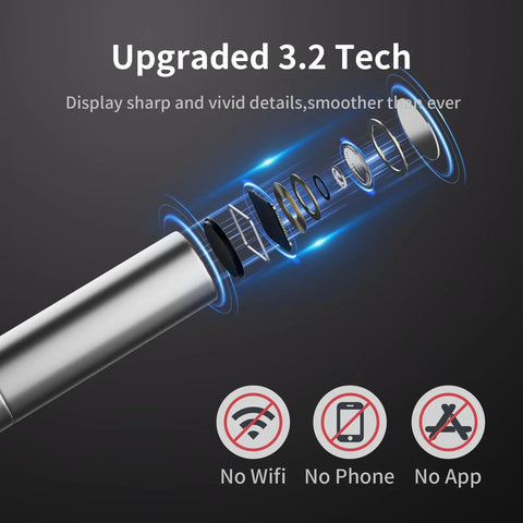 Ultra Slim 3.9mm Endoscope Camera With Light 1920P HD detailed lens structure illustration with no wifi, phone, or app icons.