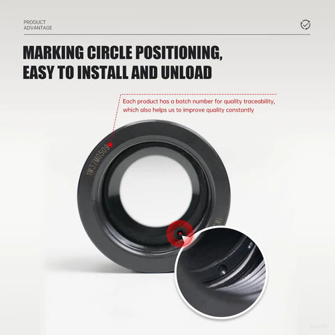 5PC Heavy Duty ER Collet Sliding Nut M50 X 1.5 With Balanced Eccentric Design close-up showing marking circle for easy installation.