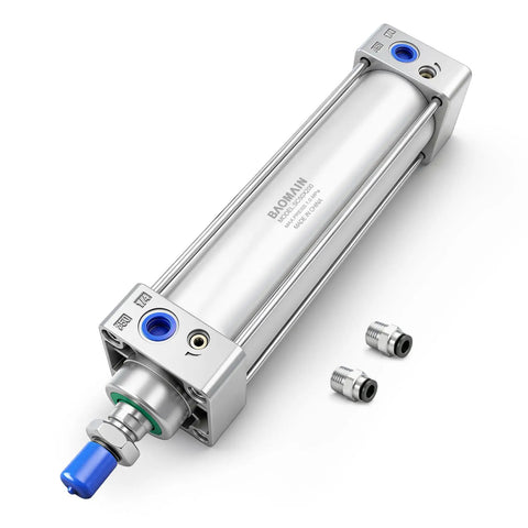 Beefed Up Heavy Duty Pneumatic Air Cylinder 50mm Bore 200mm Stroke Double Acting Single Rod One Quarter Port M16x1.5 Threaded Rod with fittings