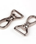 Must Have Pack Of 20 Silver 360 Degree Curved Lobster Clasps Swivel Trigger Clips For 3/4 Inch Straps Durable Zinc Alloy Hardware Replacement For Shoulder Bags Backpacks And Luggage. Silver zinc alloy swivel lobster clasps shown open on white background.
