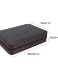 Premium Eight Grid Watch Display Tray With Genuine Leather Exterior And Heavy Duty Divider Plate For Smart Countertop Flex And Scratch Proof Setup To Keep Your Collection Locked In Style, showing side view with dimensions.