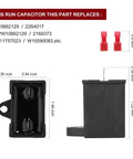 Refrigerator Start Device Relay And Run Capacitor Kit For Whirlpool Kenmore Models, showing dimensions and replacement parts.