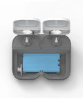 No Fuss Dual Compartment Automatic Pet Feeder Programmable Meal Timer For Cats And Small Dogs Handles Up To Forty Eight Hour Scheduling interior view with blue cooler pack.