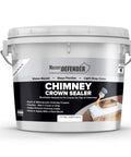 Bone Dry Chimney Crown Sealer Brushable Elastomeric Waterproof Membrane Stops Water Leaks Quick Tight As A Drum Real Deal Crack Patch For Concrete Masonry Roofs Half Gallon in a light gray bucket.