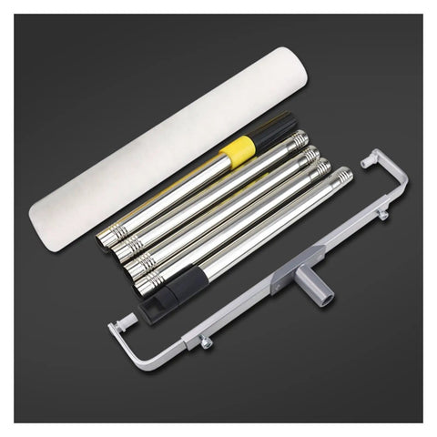 16-Inch Paint Roller Brush Set With 9Mm Pro Nap And 1.4M Extension Handle Pro Grade Wall Decor Tool displaying poles and roller frame.