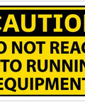 Aluminum Caution Sign Do Not Reach Into Running Equipment Entrapment Hazard 8 By 12 Inch Rust Resistant And Weatherproof For Indoor Outdoor Use