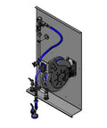 Top Shelf Stainless Steel Hose Reel Kit With Wall Plate For Commercial Bars Kitchens And Janitorial Setup A Breeze, featuring blue hose and wall mount.