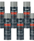 Heavy Duty MRO High Solids Spray Paint In Light Gray, 16 Ounce Can, Case Of 6, Delivers Three To Four Times Coverage, Non Run Non Sag Finish, Rust Weather Oil Gas Resistant, Abrasion And Heat Shield For Tools Machinery And Outdoor Surfaces, six cans