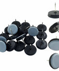 20 Pack 1 Inch Round Furniture Sliders With PTFE Teflon Bottom Heavy Duty Chair Glides For Smooth Carpet And Laminate Floors Zero Hassle Nail On Design Slip Free Grip Total Floor Savior Essentials on a white background.