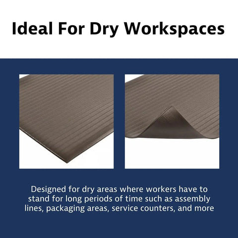 Anti Fatigue Floor Mat 3 By 12 Feet With Beveled Edges Long Ribbed Surface For Extra Traction Enhanced Slip Resistance