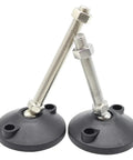 Rock Solid Nylon Universal Adjustment Feet M8 To M20 Sizes Adjustable Leveling Glides with stainless steel bolts and rubber bases.