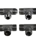 Heavy Duty Carbon Steel Hydraulic Male Tee Fitting Kit Sizes M10 to M24 for High Pressure Fluid Control Systems Built to Kill it on Job Site Without Any Messy Problems or Leaking Fluid Everywhere When You Are Under Pressure Making Serious Cash. carbon steel hydraulic tee fittings, front view