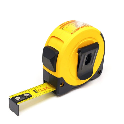 Yellow 10 Ft Steel Tape Measure With Easy To Read Fractional Markings In Feet And Inches A Handy Tool For Measuring Windows Doors And Cabinets