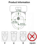Smooth Ride Silver Foil Glitter Toilet Seat with Soft Close Hinges dimensions for standard elongated bowls.