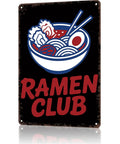 Ramen Club Tin Sign Wall Art 8x12 Inches For Home Office Garage Decor Dope Vintage Metal Sign With Easy Mounting And Pre Drilled Holes