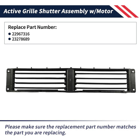 Active Radiator Grille Shutter Assembly With Direct Drive Motor For Chevy Malibu 2016 2025 Bolt Ev And Buick Lacrosse 2017 2019 front view