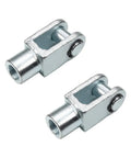 Two Pack Air Cylinder Rod Clevis End Y Connector 97mm Length M20x1.5 Female Thread Iron Durable Silver Finish for Easy Mounting and Precise Alignment Pro, two silver clevis ends