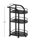 Black Three Tier Rolling Bar Cart Featuring Sturdy Safety Rails And Smooth Swivel Casters Crafted To Hold Your Goodies Squad Approved For Backyard Hangouts And Casual Kickbacks dimensions 32.3x11.8 inches