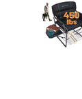 Oversized Folding Chair For Outdoors With All Day Comfort And Fully Padded Seat And Back, 450Lbs Heavy Duty Portable Camp Chair