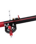 Tough Table Saw Miter Guide With 13 Positive Angle Stops And Adjustable Backing Blocks That Slide Smooth To 36 Inches with precise angle adjustments.