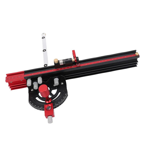 Tough Table Saw Miter Guide With 13 Positive Angle Stops And Adjustable Backing Blocks That Slide Smooth To 36 Inches with precise angle adjustments.
