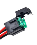 Close-up of 4 Pin 12AWG DC Power Lead For Ham Radios With 30A Dual Fuses, 3.4 Ft Cable, Handles 12V To 14V, Heavy Duty Insulated Wire