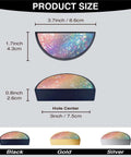 Dimensions of 2 Pack Rainbow Bokeh Glitter Cabinet Handles With 3 Inch Hole Centers Semicircle Drawer Pulls in Black Solid Zinc Alloy