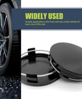 4 Pack Car Wheel Center Caps 2 In By 1.9 In By 0.6 In Snap In Hub Covers Black Weather Resistant And Durable For All Weather Driving