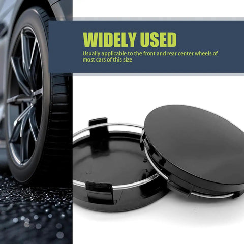 4 Pack Car Wheel Center Caps 2 In By 1.9 In By 0.6 In Snap In Hub Covers Black Weather Resistant And Durable For All Weather Driving