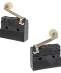 Two Pack Micro Limit Switches With Roller Lever Arm SPDT 1NO 1NC Pre Wired 3 Pin 6A At 12V DC Or 5A At 250V AC Durable Microswitches