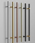 Five two-sided stainless steel door pull handle bars in different colors for front doors, heavy duty luxury modern design, easy install.