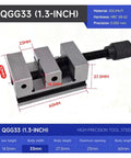1 1.3 Or 1.5 Inch Mini Parallel Jaw Vise With V Type Cross Bench Design, 1.3-inch size, high-precision tool steel for CNC use.