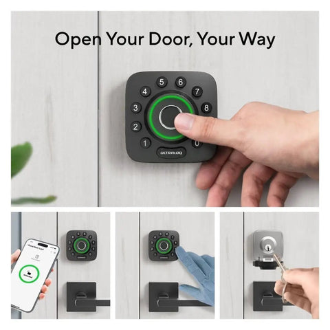 Smart Lock With Door Sensor And 7 In 1 Keyless Entry, Fingerprint ID, Auto Unlock, Smartphone Control, Built In WiFi Deadbolt