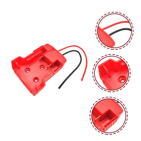 Dope 18V Battery Conversion Kit With Secure Wire Adapter, heavy duty 14 AWG wire, and quick connect power tap, red design