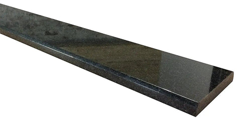 Absolute Black Granite Threshold 5 By 36 Inch Polished Doorway Floor Transition Tile, angled view of sleek marble saddle design